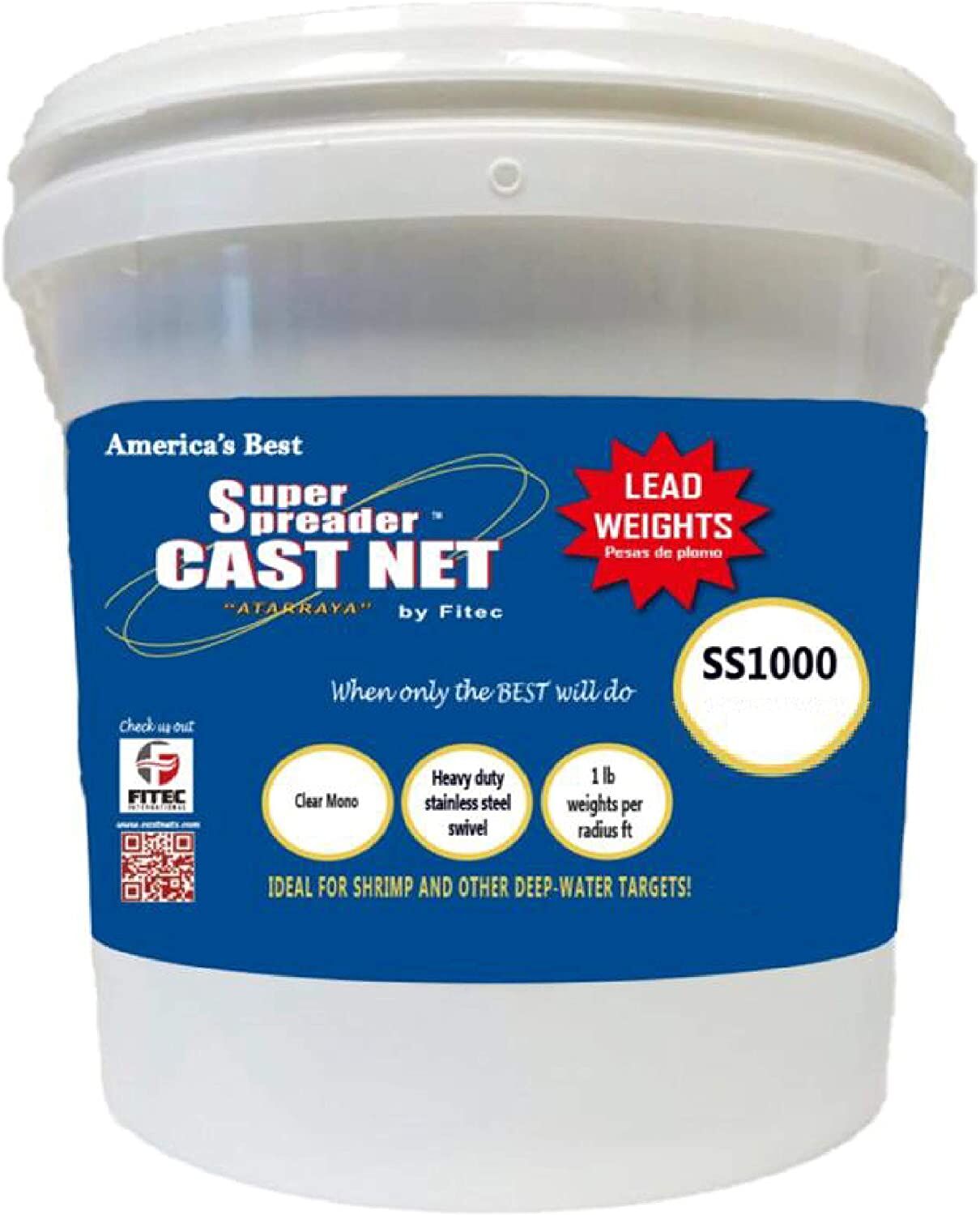 Fitec Super Spreader Clear Fishing Cast Net Fitec Super Spreader Clear Fishing Cast Net